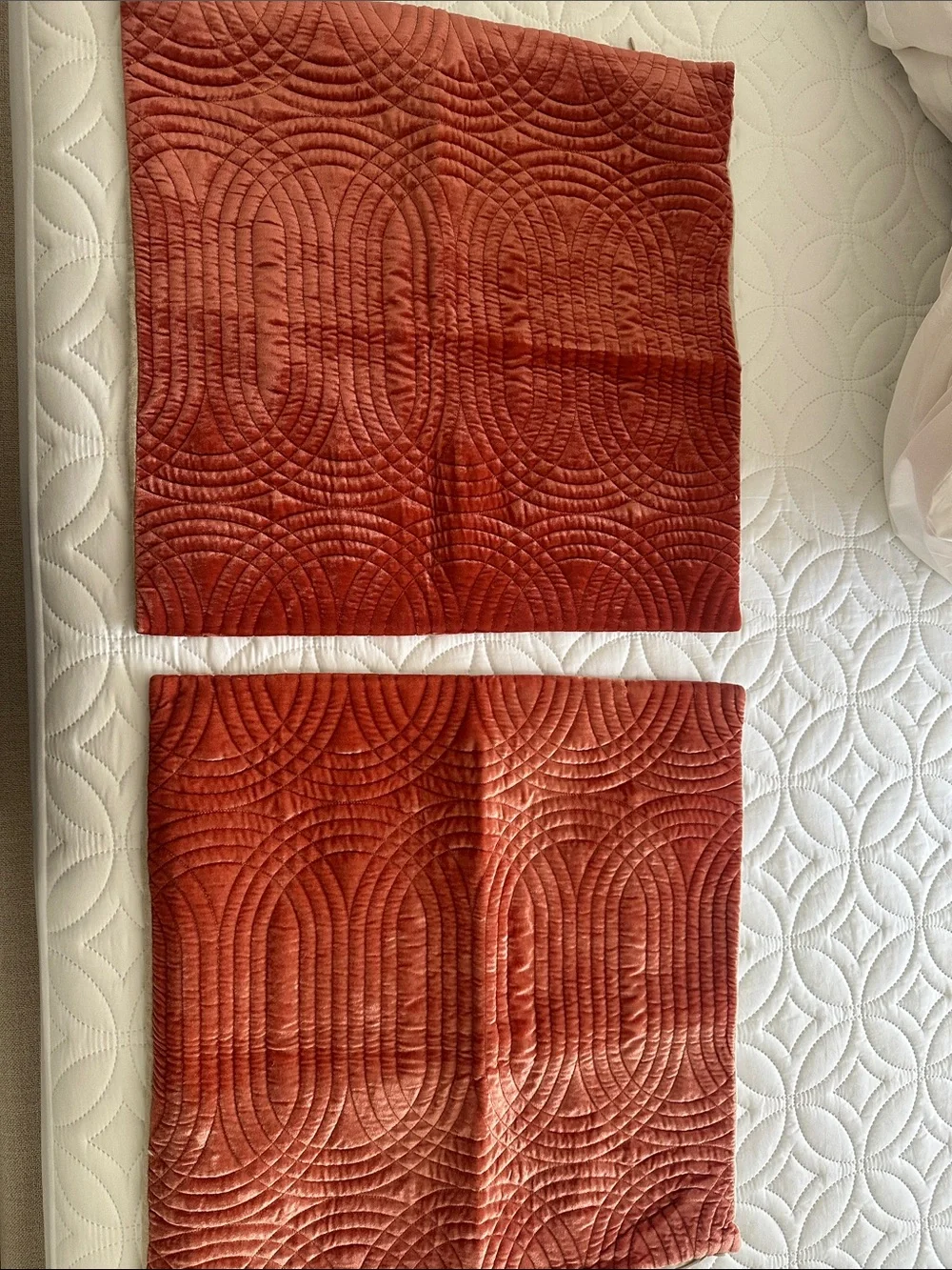 Rust Quilted Decorative Throw Pillow Cover - Unbranded